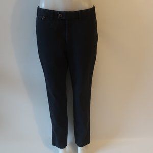 Womens Chloe Blue Cotton Linen Blend Flat Front Pants 38 US/M *